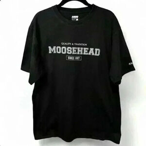 *Vintage* Moosehead Lager Vintage Graphic T-Shirt Men's XL Black Short Sleeve